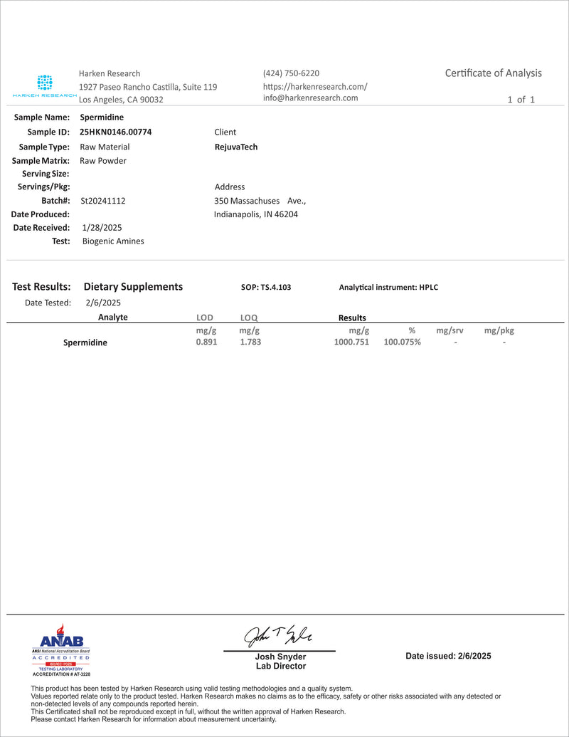 SPD-3™ [99%+ spermidine 3hcl]